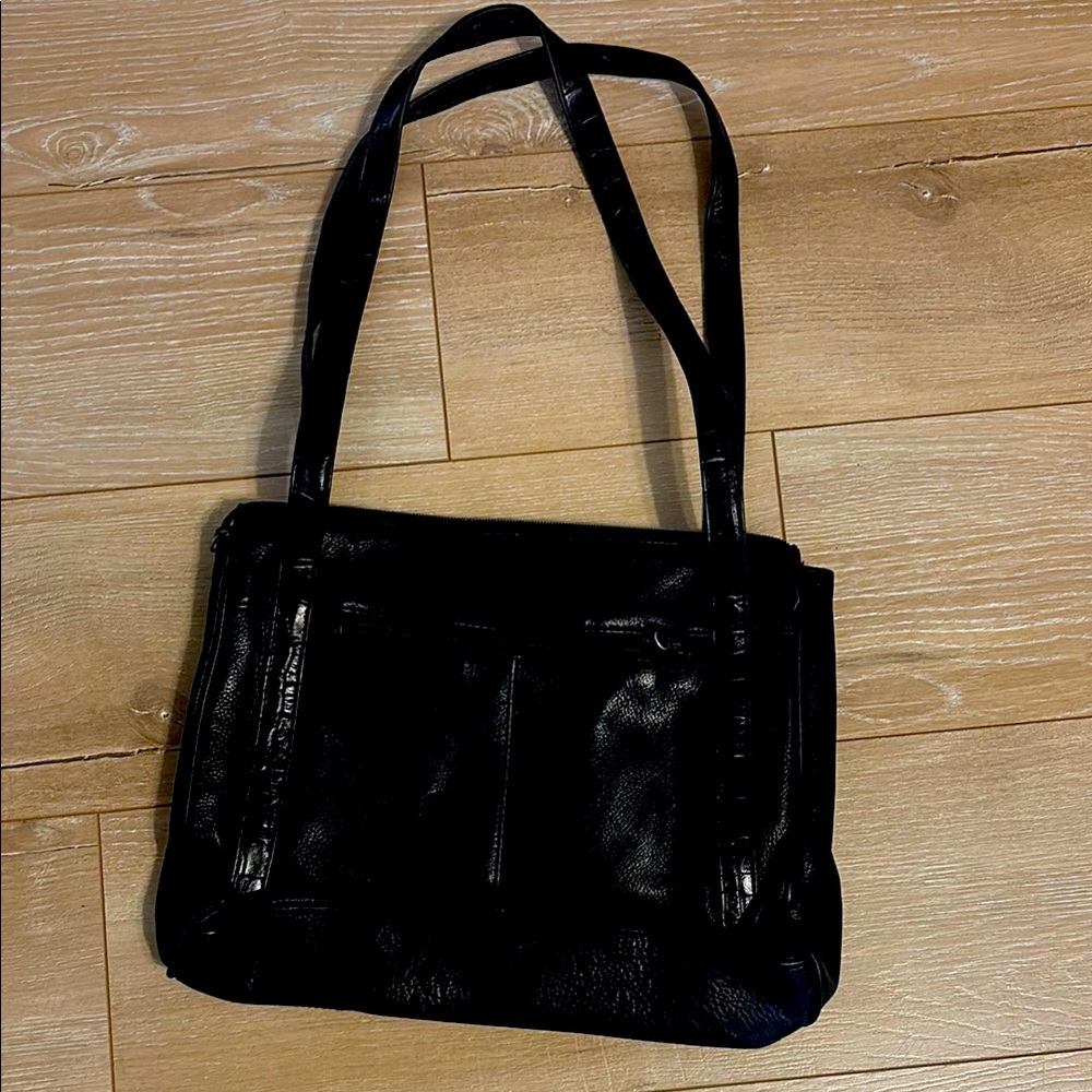 Tignanello Black Leather Shoulder Bag